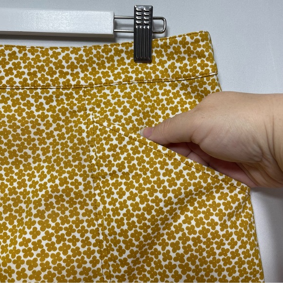 Boden Mustard Yellow Jacquard Boho Floral Mini Skirt Size 10P - Picture 3 of 7